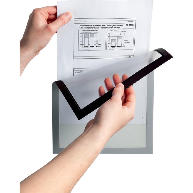 Durable Duraframe Magnetic Sign Holder, 8.5 X 11, Silver Frame, 2/Pack - Image 2